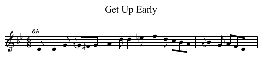 Get Up Early - staff notation