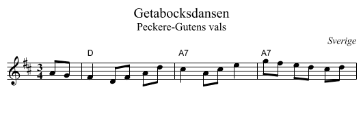Getabocksdansen - staff notation