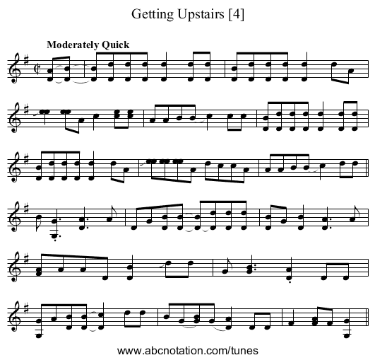 Getting Upstairs [4] - staff notation