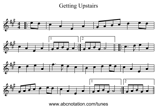Getting Upstairs - staff notation