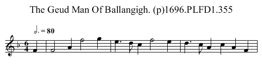 Geud Man Of Ballangigh. (p)1696.PLFD1.355, The - staff notation