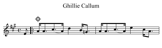 Ghillie Callum - staff notation