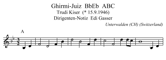 Ghirmi-Juiz  BbEb  ABC - staff notation