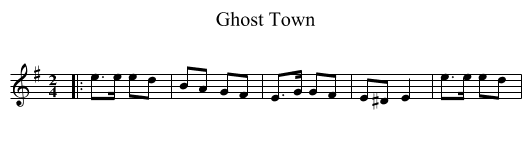 Ghost Town - staff notation