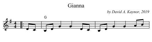 Gianna - staff notation