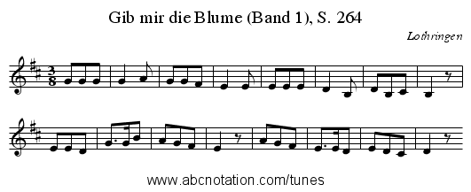 Gib mir die Blume (Band 1), S. 264 - staff notation