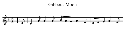 Gibbous Moon - staff notation