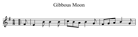 Gibbous Moon - staff notation
