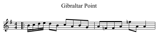 Gibraltar Point - staff notation