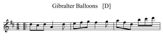 Gibralter Balloons   [D] - staff notation