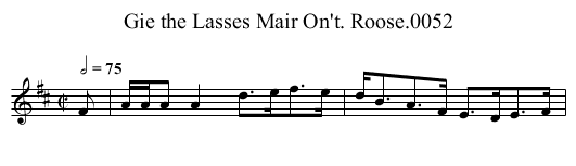 Gie the Lasses Mair On't. Roose.0052 - staff notation