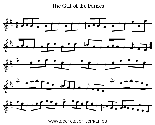 Gift of the Fairies, The - staff notation