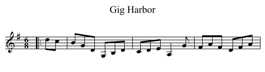 Gig Harbor - staff notation