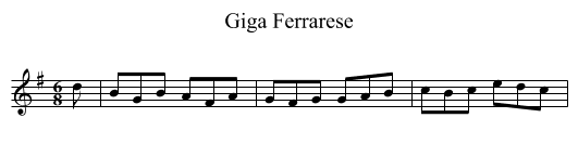 Giga Ferrarese - staff notation