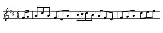 Giga from Oswald's Bonny Boat Man - staff notation