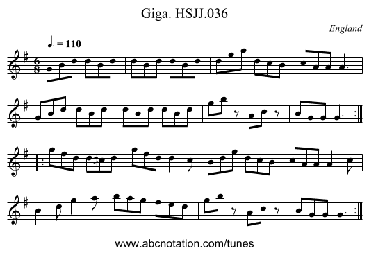 Giga. HSJJ.036 - staff notation