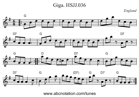 Giga. HSJJ.036 - staff notation
