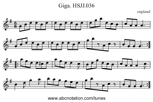 Giga. HSJJ.036 - staff notation