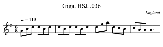 Giga. HSJJ.036 - staff notation