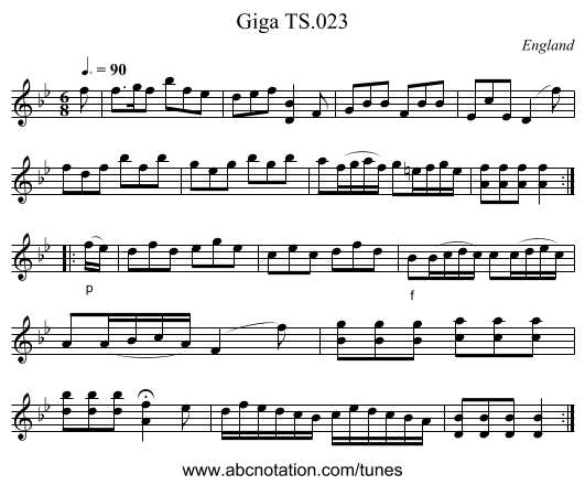Giga TS.023 - staff notation