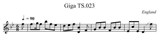 Giga TS.023 - staff notation
