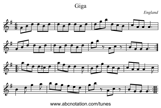 Giga - staff notation
