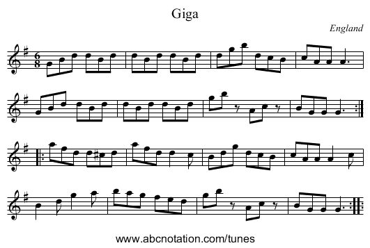 Giga - staff notation