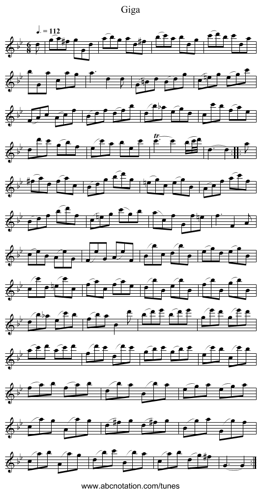 Giga - staff notation