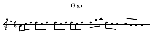 Giga - staff notation