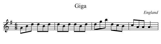 Giga - staff notation