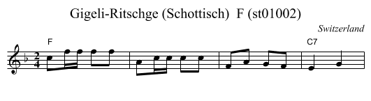 Gigeli-Ritschge (Schottisch)  F (st01002) - staff notation