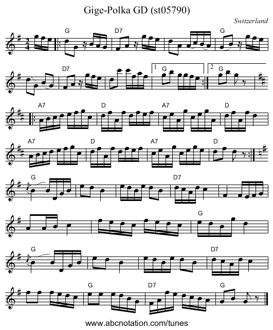 Gige-Polka GD (st05790) - staff notation