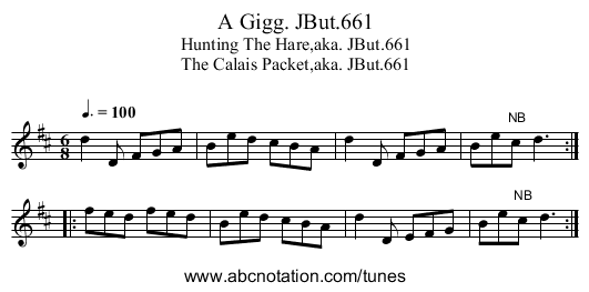 Gigg. JBut.661, A - staff notation