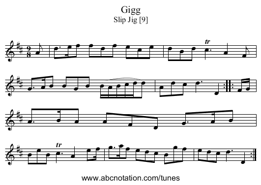 Gigg - staff notation