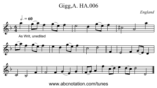Gigg,A. HA.006 - staff notation