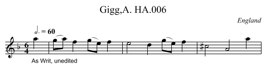 Gigg,A. HA.006 - staff notation