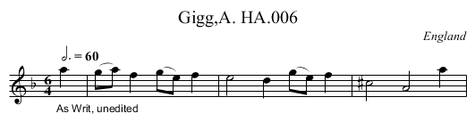 Gigg,A. HA.006 - staff notation