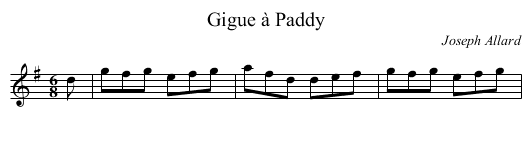 Gigue à Paddy - staff notation