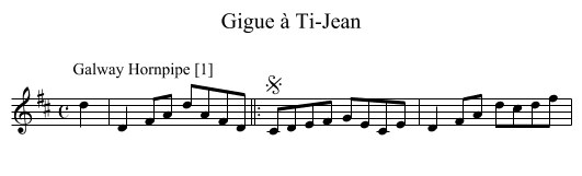 Gigue à Ti-Jean - staff notation