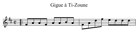 Gigue à Ti-Zoune - staff notation