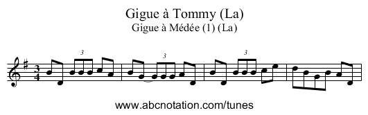 Gigue à Tommy (La) - staff notation