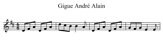 Gigue André Alain - staff notation