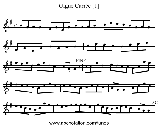 Gigue Carrée [1] - staff notation