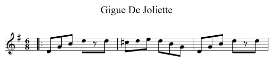 Gigue De Joliette - staff notation
