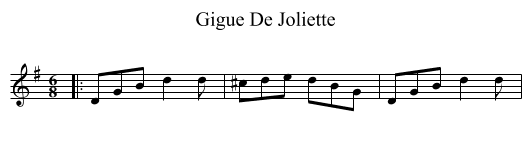 Gigue De Joliette - staff notation