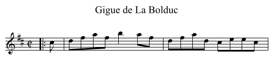 Gigue de La Bolduc - staff notation
