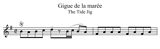Gigue de la marée - staff notation