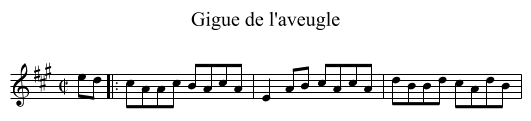 Gigue de l'aveugle - staff notation