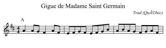Gigue de Madame Saint Germain - staff notation