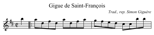 Gigue de Saint-François - staff notation